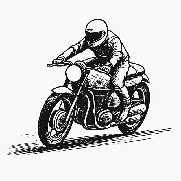 Sketch of motorcross sportsman motorcross hand draw