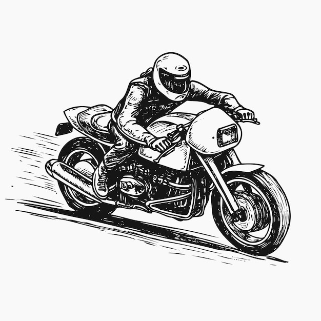Sketch of motorcross sportsman Motorcross hand draw
