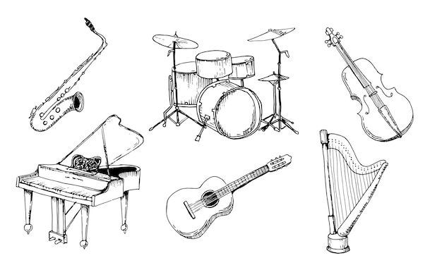 Vector sketch of musical instruments