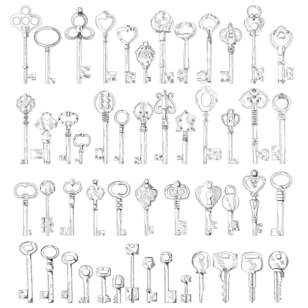 Vector sketch of old key set