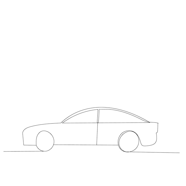 Sketch one line drawing car