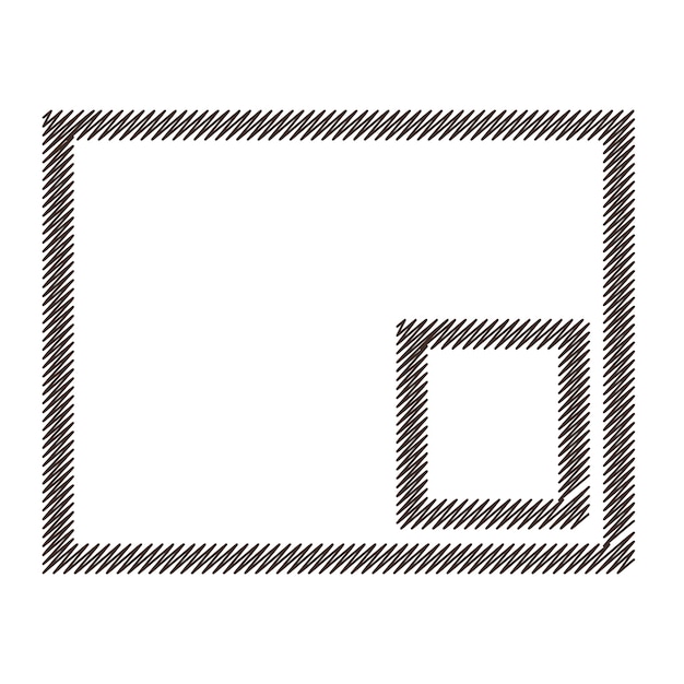 スケッチアウトラインシルエット長方形正方形線幾何学的図形