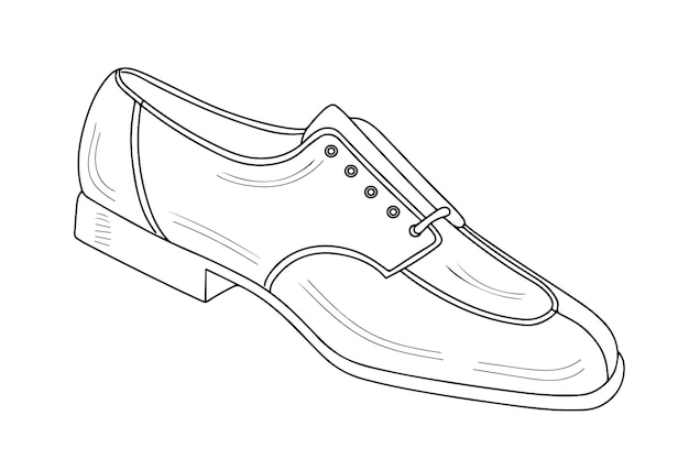 Sketch outline van klassieke lage schoenen voor mannen geïsoleerde vector