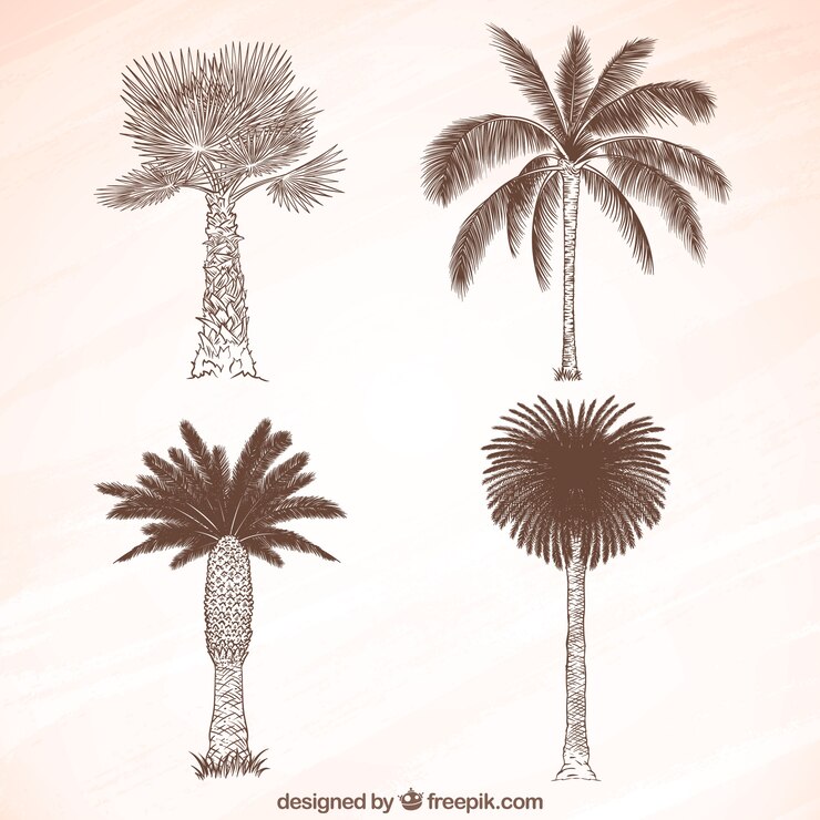 Vector sketch of palm trees