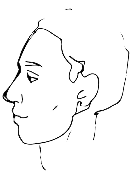 Sketch to portrait of a young man's profile