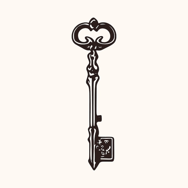 Sketch of retro key vintage style