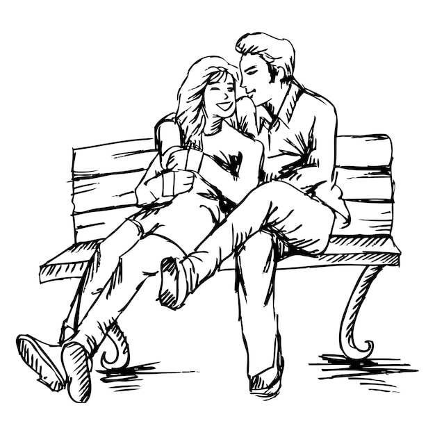 Romantic couple sketch