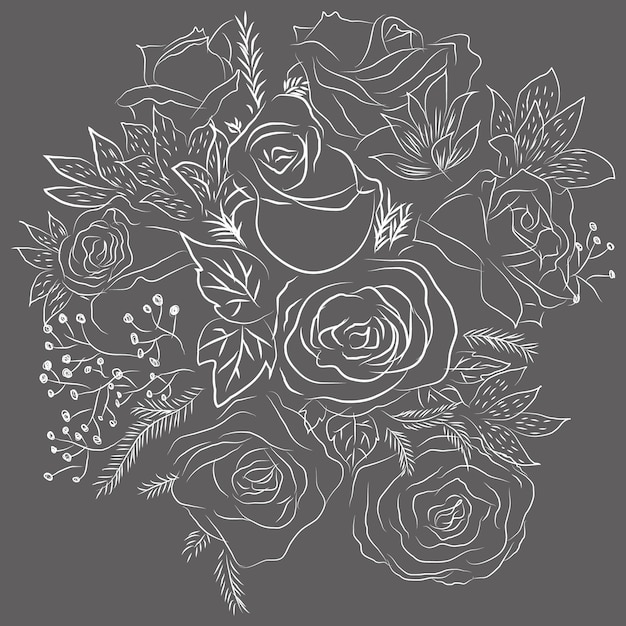 Sketch Rose Flower