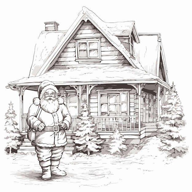 Sketch of santa claus