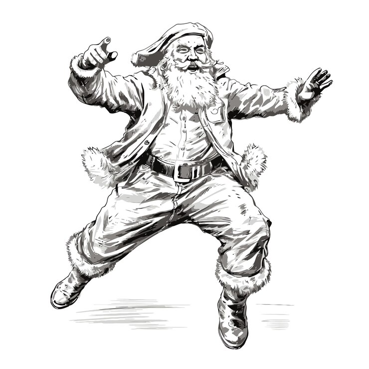 Vector sketch of santa claus