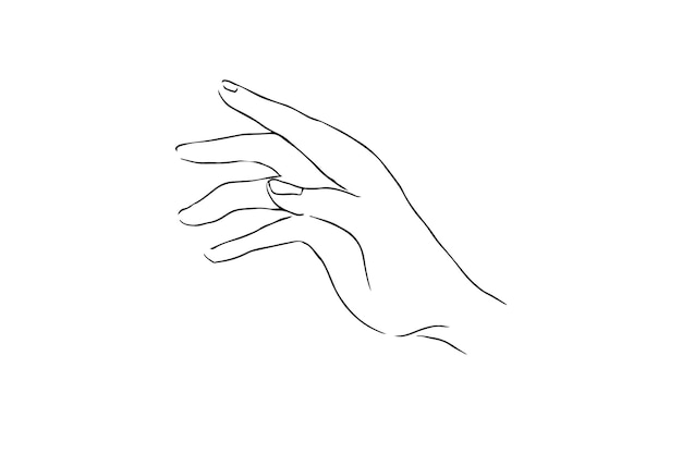 Sketch, Shilouette, Hand drawn hand symbol oneline continuous single line art