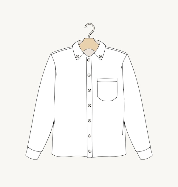 Vector sketch of shirt concept minimalistic creativity and art fashion trend and style needlework and