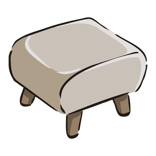 Vector sketch of a small pouf in color