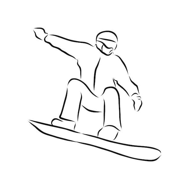 Sketch of snowboarding, sport and active lifestyle. snowboarder
hand drawn