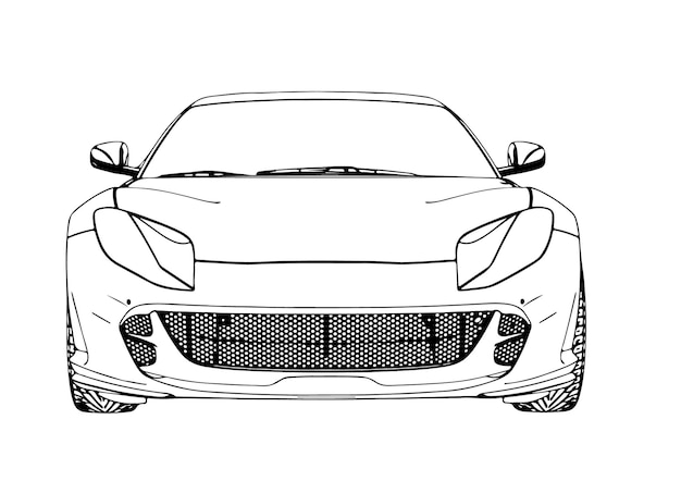 Vector sketch sports car fast vector