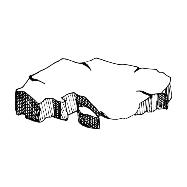 A sketch of a stone. Vector illustration drawn by hand.