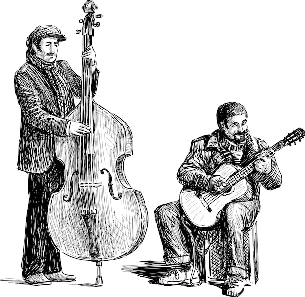 Sketch of the street musicians