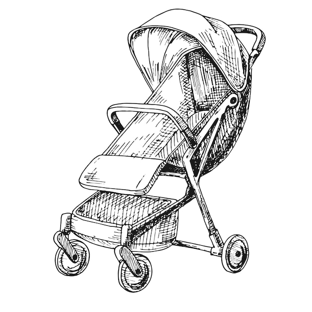 Sketch of a stroller for walks.