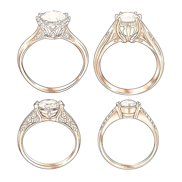 Sketch Style Embodies Elegance in Solitaire Rings