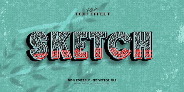 Vector sketch text, editable text effect