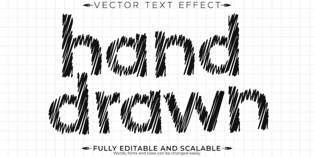 ベクトル スケッチテキスト効果 編集可能な絵画とアーキテクトテキストスタイル