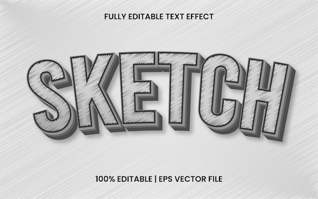 Sketch text effect, editable vector