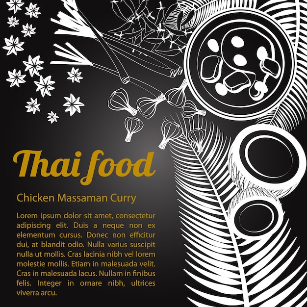 Sketch Thai Food Menu Massaman