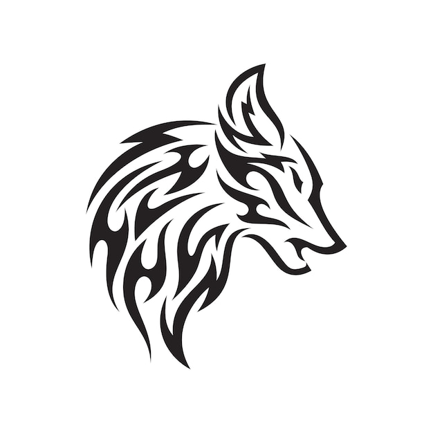 Sketch of a tribal wolf tattoo vector drawing wolf head made with patterns wolf logo