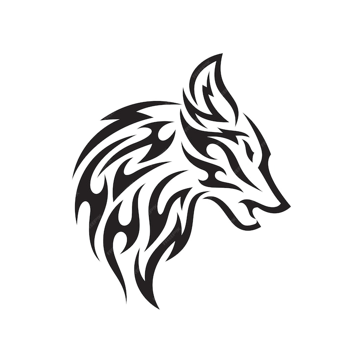 Premium Vector | Sketch of a tribal wolf tattoo vector drawing wolf ...