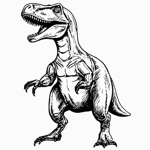 Vector sketch of tyrannosaurus