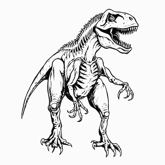 Vector sketch of tyrannosaurus