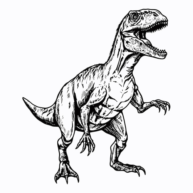 Vector sketch of tyrannosaurus