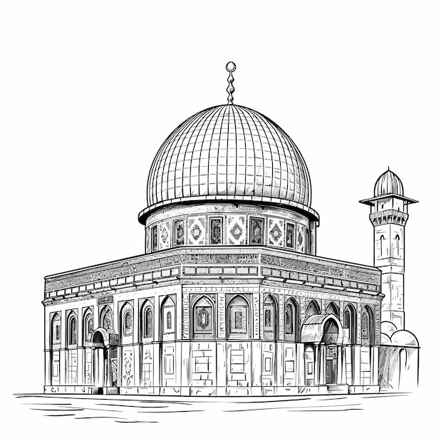 Sketch van de al-Aqsa moskee