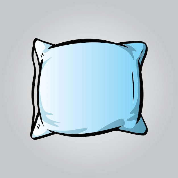 sketch vector illustration of pillow art pillow isolated blue pillow bed pillow