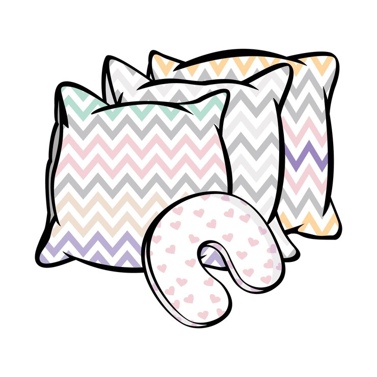 Vector sketch vector illustration of pillow art pillow isolated white pillow bed pillow