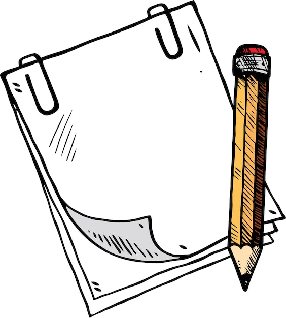Vettore vettore di schizzo di matita in illustrazione vettoriale in stile doodle