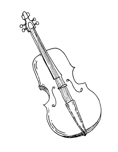 Vector sketch of violin