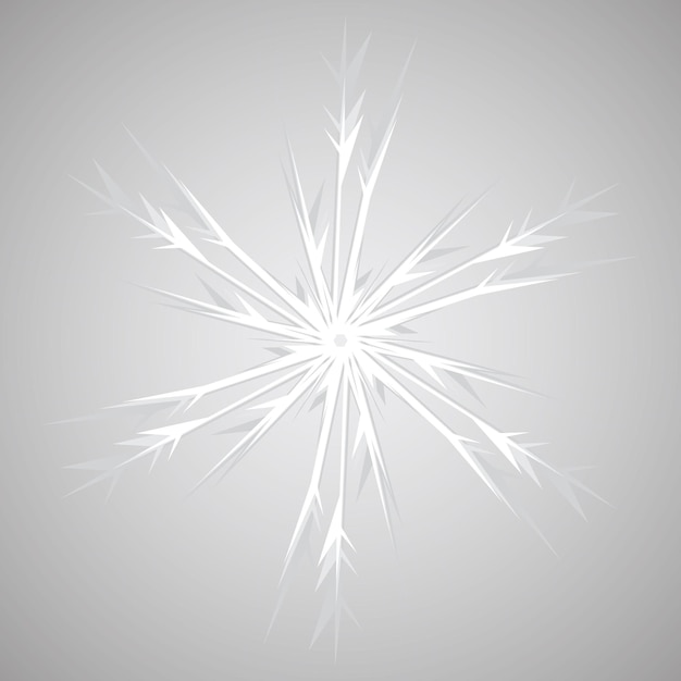 Sketch white snowflake on gray background