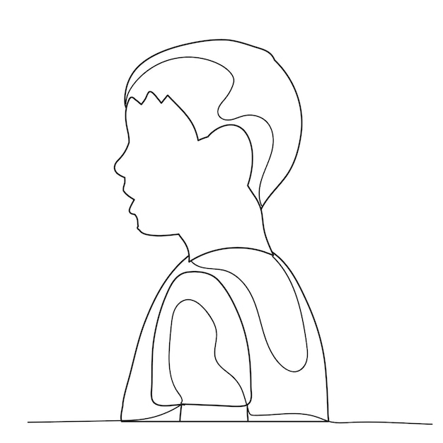 Sketch with lines portrait of a boy