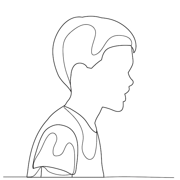 Эскиз с линиями портрет мальчика