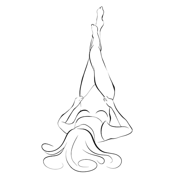 Sketch of a woman with legs up