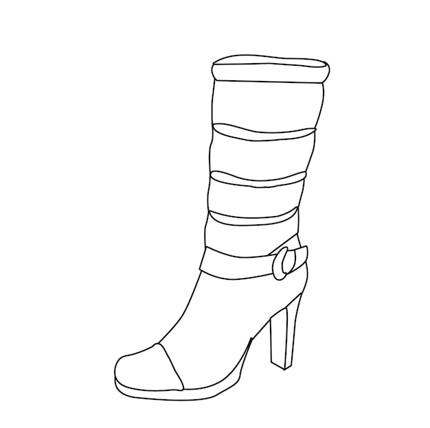 sketch of women's boots, vector, icon