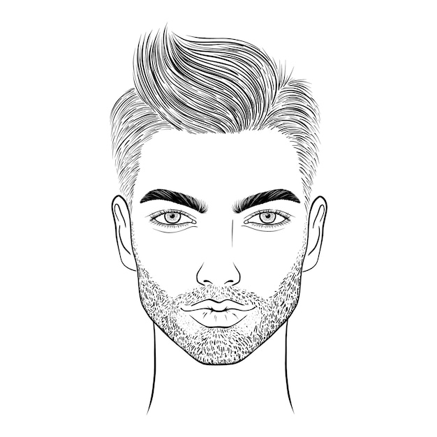 Vector sketch of young man