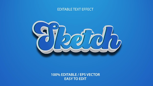 Sketcha 텍스트 효과 프리미엄 벡터 다운로드