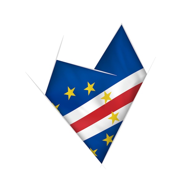 Sketched crooked heart with Cape Verde flag