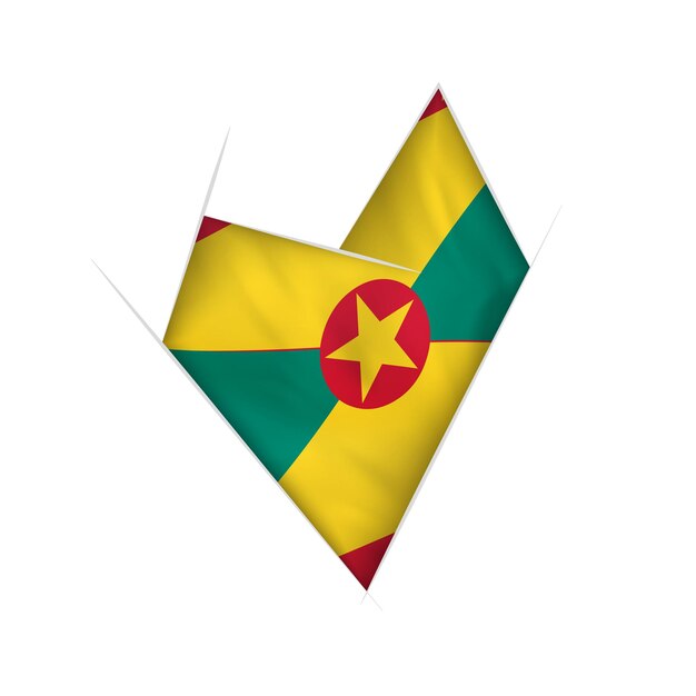 Sketched crooked heart with Grenada flag