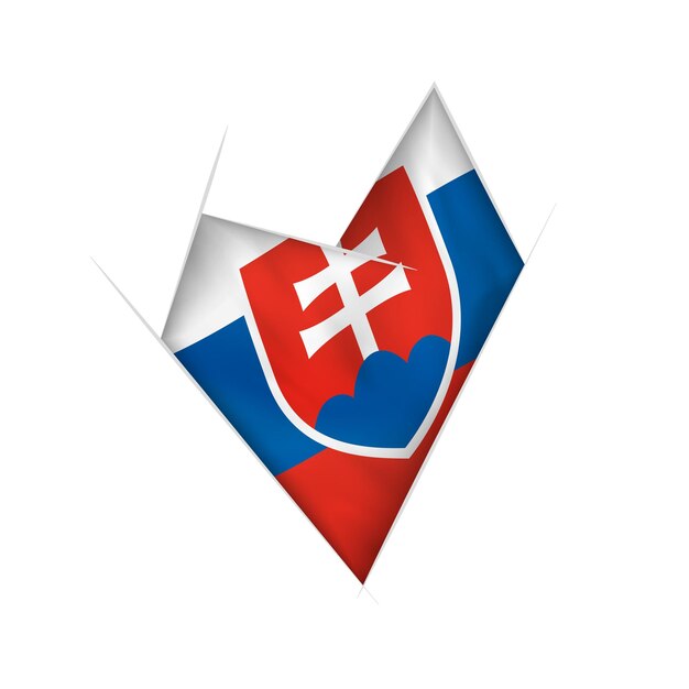 Sketched crooked heart with Slovakia flag