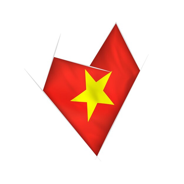 베트남 국기와 비뚤어진 마음 스케치