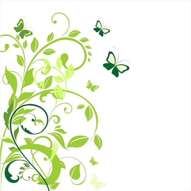 Sketched green leaves Premium Vector