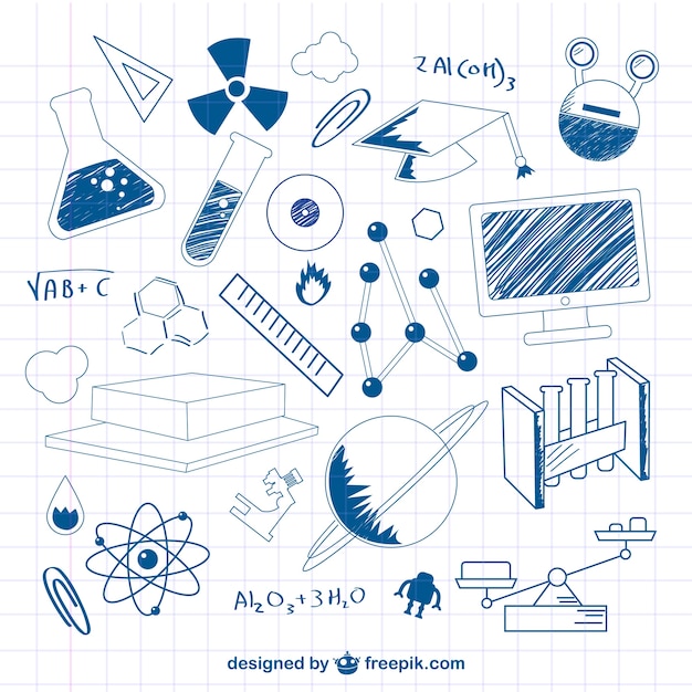 科学落書きベクトル図